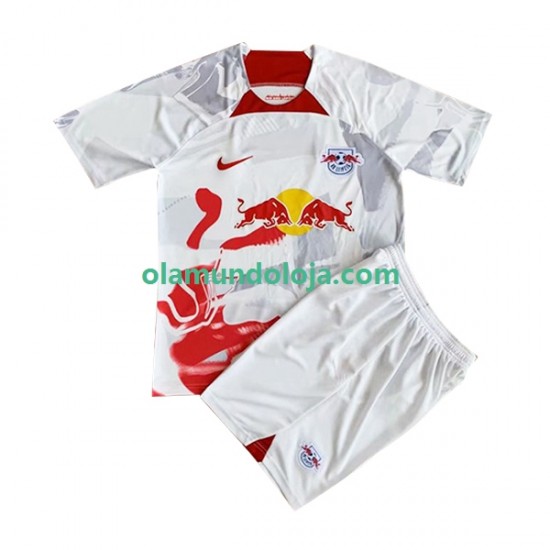 Camisola RB Leipzig Criança Equipamento Primeiro 2022-2023 Manga Curta